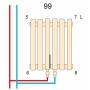 Вертикальный радиатор Blende 1 1400*394 (RAL 7024M, подк. №99) B2V 1140/07 7024M 99