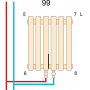 Вертикальный радиатор Betatherm Blende 1 H-1400 мм, L-394 мм B2V 1140/07 9005M 99