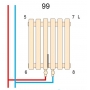 Вертикальний трубчастий радіатор Betatherm PS STYLE 1 1800*477 (Чорний RAL9005M, підк. №99) (PS 1180/13 9005M 99)