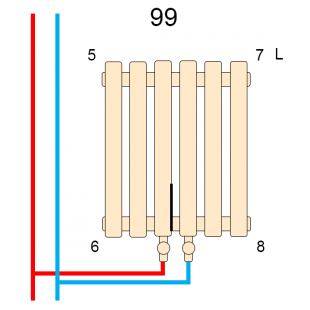 Вертикальний радіатор Betatherm  Quantum 2 1800*365 (Білий RAL9016М, підк. №34) BQ 2180/09 9016M 34