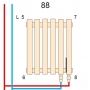 Вертикальный радиатор Quantum BQ 2 500*845 (Черный Ral9005M подк. 88) BQ 2050/21 9005M 88