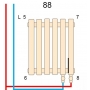Вертикальный радиатор Quantum BQ 2 500*845 (Белый Ral9016M подк. 88) BQ 2050/21 9016M 88