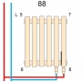 Вертикальный радиатор Quantum BQ 2 500*1205 (Черный Ral9005M подк. 88) BQ 2050/30 9005M 88