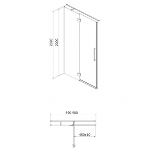 Душові двері розпашні Cersanit CREA 90x200 ліві S159-005 