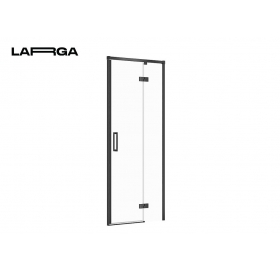 Душові двері Cersanit LARGA 80Х195 розпашні, правосторонні, профіль чорний S932-..