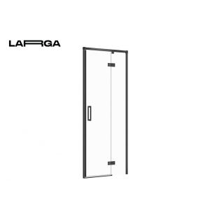 Душові двері Cersanit LARGA 80Х195 розпашні, правосторонні, профіль чорний S932-123 