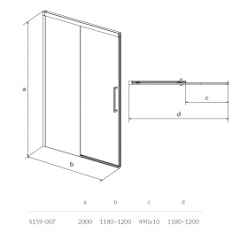 Раздвижные душевые двери Cersanit CREA 120x200 S159-01