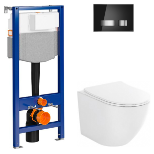Инсталляция Cersanit SYSTEM 50 с кнопкой  MOVI + подвесной унитаз DESSE VORTEX с сидением (S4024-001+K97-526+K97-013)