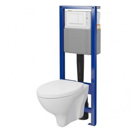 Инсталляция Cersanit C04 SYSTEM 40 с кнопкой  ENTER 2 + подвесной унитаз MITO RED 411 с сидением (S701-788)