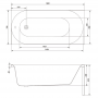 Ванна акриловая Cersanit OCTAVIA 150 x 70 прямоугольная с ножками, S301-251
