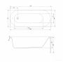Ванна акрилова Cersanit OCTAVIA 170 x 70 прямокутна з ніжками, S301-253