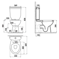 Чаша унитаза CREAVIT SEDEF, гор.слив, пристенная (SD318.00100)