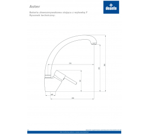 Змішувач для кухні Deante Aster, поворотний, хром BCA_066M