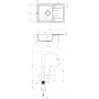 Набір для кухні Deante Corio, гранітна мийка ZRC_2113 +  Змішувач Deante BEN_262M, графіт ZRCA2113
