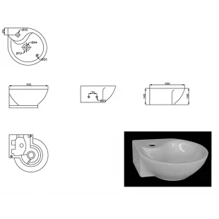 Раковина  угловая  Devit Small 1011135 350х350х145 