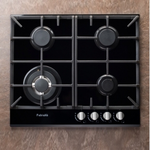 Варочная поверхность газовая Fabiano FHG 10-44 GH-T Black Glass