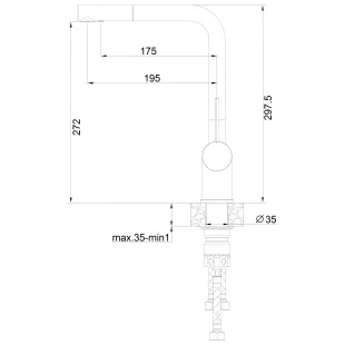 Змішувач кухонний Fabiano FKM 31.12 SS Cream