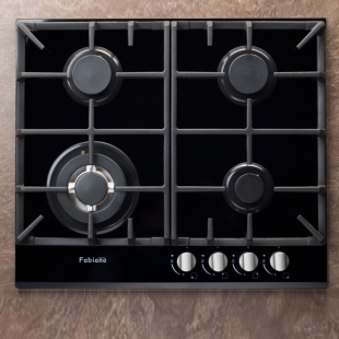 Варочная поверхность газовая Fabiano FHG 10-44 VGH-T Black Glass