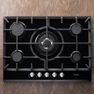 Варочная поверхность газовая Fabiano FHG 10-55 VGH-T Black Glass