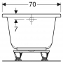 Ванна акриловая Geberit SELNOVA SQUARE 150х70 + ножки 554.381.01.1