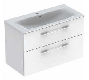 Тумба Geberit Selnova Square з ящиками 100 см + Умивальник Slim Rim 501.244.00.1