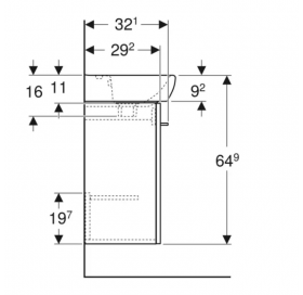 Тумба Geberit Selnova Square з ящиками 40 см + Умивальник Square 502.746.00.1