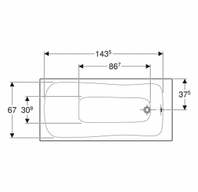 Ванна акриловая Geberit SELNOVA 160х75 + ножки 554.283.01.1