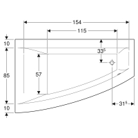 Ванна акриловая Geberit SELNOVA SQUARE 170х105  + ножки 554.293.01.1