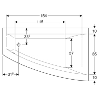 Ванна акриловая Geberit SELNOVA SQUARE 170х105 + ножки 554.291.01.1