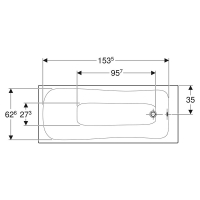 Ванна акриловая Geberit SELNOVA 170х70 + ножки 554.284.01.1