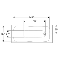 Ванна акриловая Geberit SELNOVA 160х70 + ножки 554.282.01.1