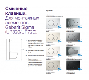 Кнопка смыва Geberit SIGMA 01, пластик хром глянцевый