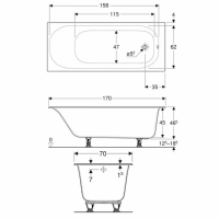 Ванна акрилова Geberit Soana 170х70 554.002.01.1