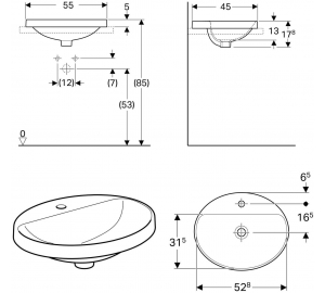 Раковина Geberit VariForm 55х45 см 500.723.01.2