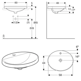 Раковина Geberit VariForm 60х48 см 500.727.01.2