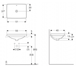 Раковина Geberit VariForm 55х40 см 500.737.01.2