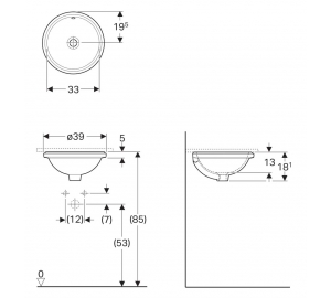 Раковина Geberit VariForm Ø33 см 500.745.01.2