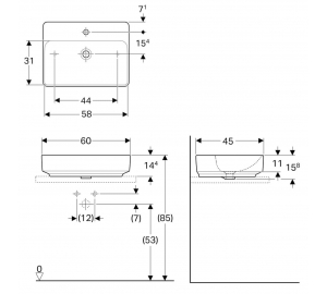 Раковина Geberit VariForm 60х45 см 500.780.01.2