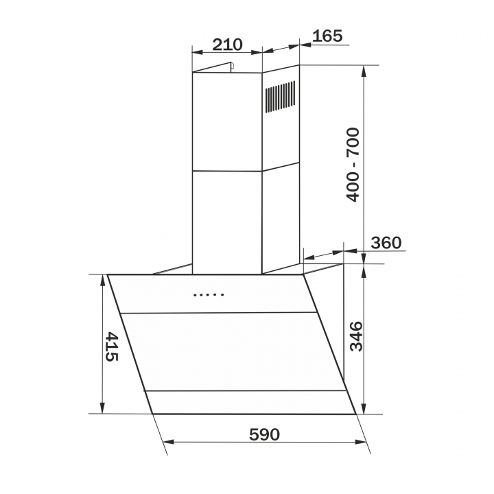 Витяжка кухонна GRANADO Vivares 603-750 black glass GCH326311