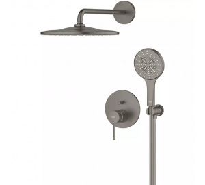 Душевая система скрытого монтажа Grohe Essence 25287AL0 на 2 выхода, Графит матовый