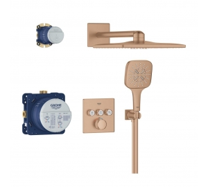 Душевая система скрытого монтажа Grohe SmartActive 310 Cube, Grohtherm SmartControl 34864DL0 Бронза матовая