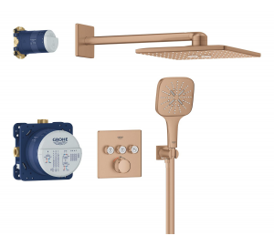 Душевая система скрытого монтажа Grohe SmartActive 310 Cube, Grohtherm SmartControl 34864DL0 Бронза матовая