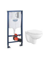 Комплект: Інсталяційна система Grohe Rapid SL 38772001 + підвісний унітаз CERSANIT СЕТ 469 Cersania з кришкою, 38732000 + S701-554
