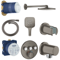 Душевая система скрытого монтажа с изливом Grohe Grohtherm SmartControl KIT34862AL0UA Графит матовый