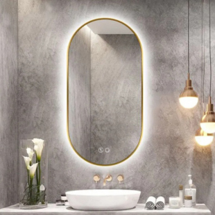 Дзеркало овальне Insana LED J006 50x90 см з LED-підсвічуванням, (Бронза) А0058149