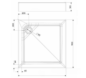 Квадратний душевой поддон Kolo First 90x90 XBK1690000 