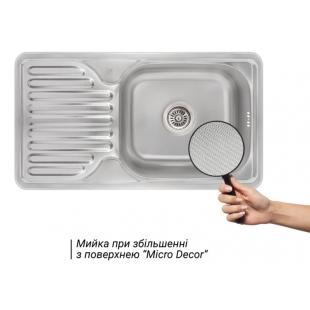 Кухонна мийка Lidz 7642 Micro Decor 0,8мм (LIDZ764208MICDEC)