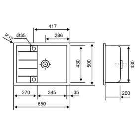 Кухонная мойка Lidz 650x500/200 COL-06 (LIDZCOL06650500200)