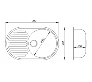 Кухонная мойка Lidz 780x500/200 GRA-09 (LIDZGRA09780500200)