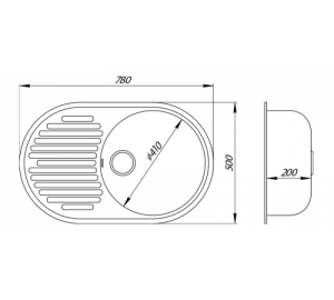 Кухонна мийка Lidz 780x500/200 WHI-01 (LIDZWHI10780500200)